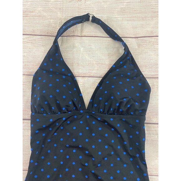 Speedo Women's Blue Polka Dot One Piece Swim Suit - 10 - Picture 3 of 12